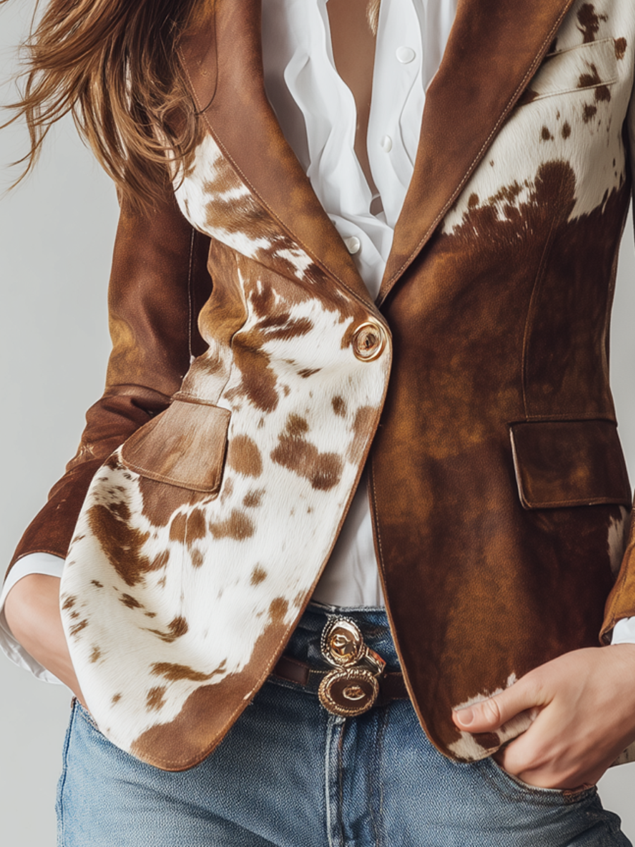 Agata | Blazer Vintage Stampa Animalier