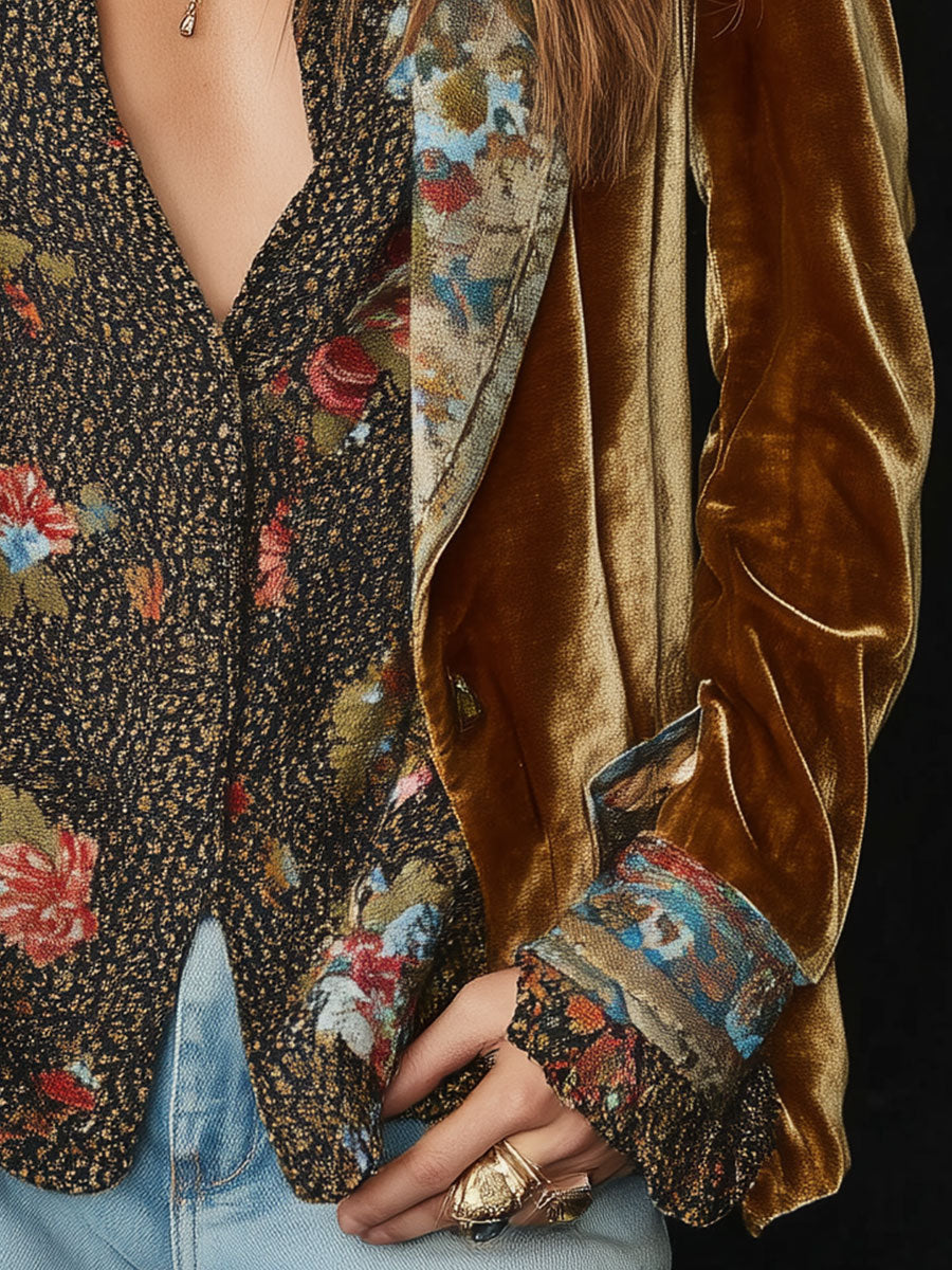 Marcellina | Blazer Marrone Patchwork Vintage