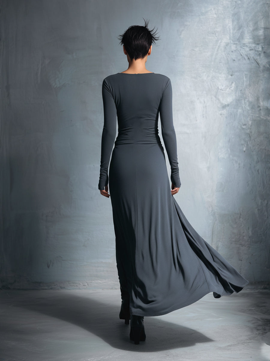 Naomi | Abito Maxi a Portafoglio con Fiocco Laterale
