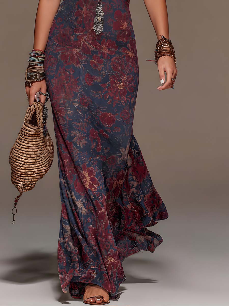 Fabiola | Abito Lungo con Scollo Halter e Pizzo