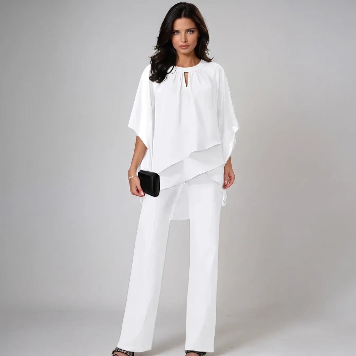 Sibilla | Completo Elegante con Top Stratificato e Pantaloni