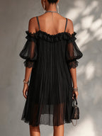 Lorena | Minivestito nero in mussola