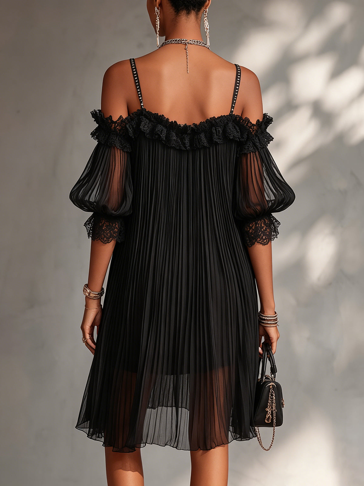 Lorena | Minivestito nero in mussola