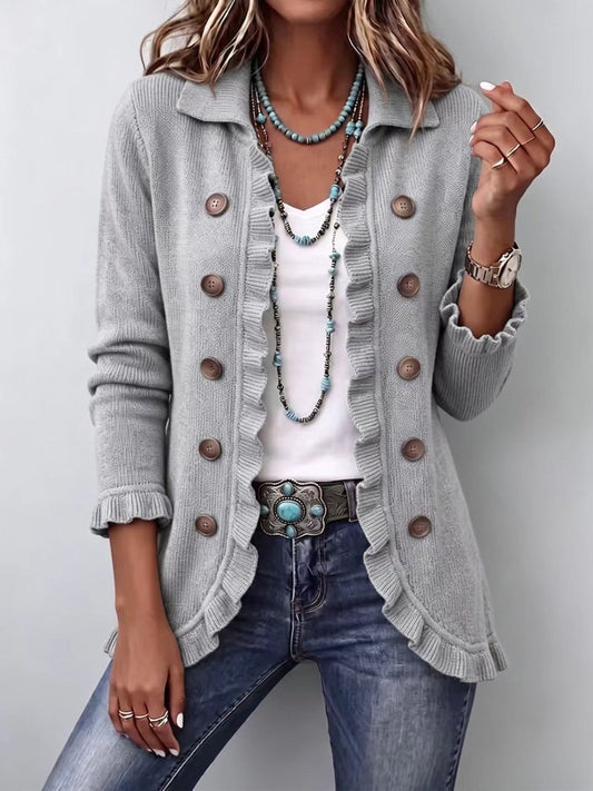 Obdulia | Giacca in Maglia Grigio Melange