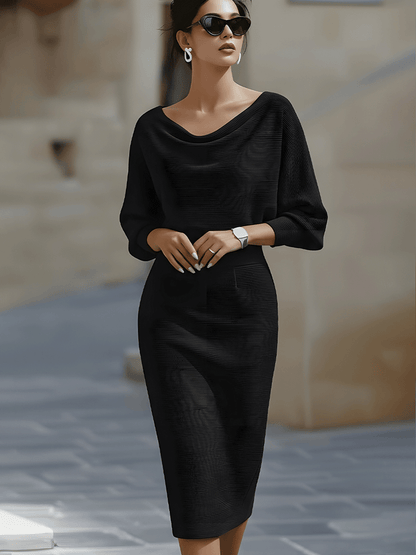 Liliana | Abito Midi con Maniche a Pipistrello