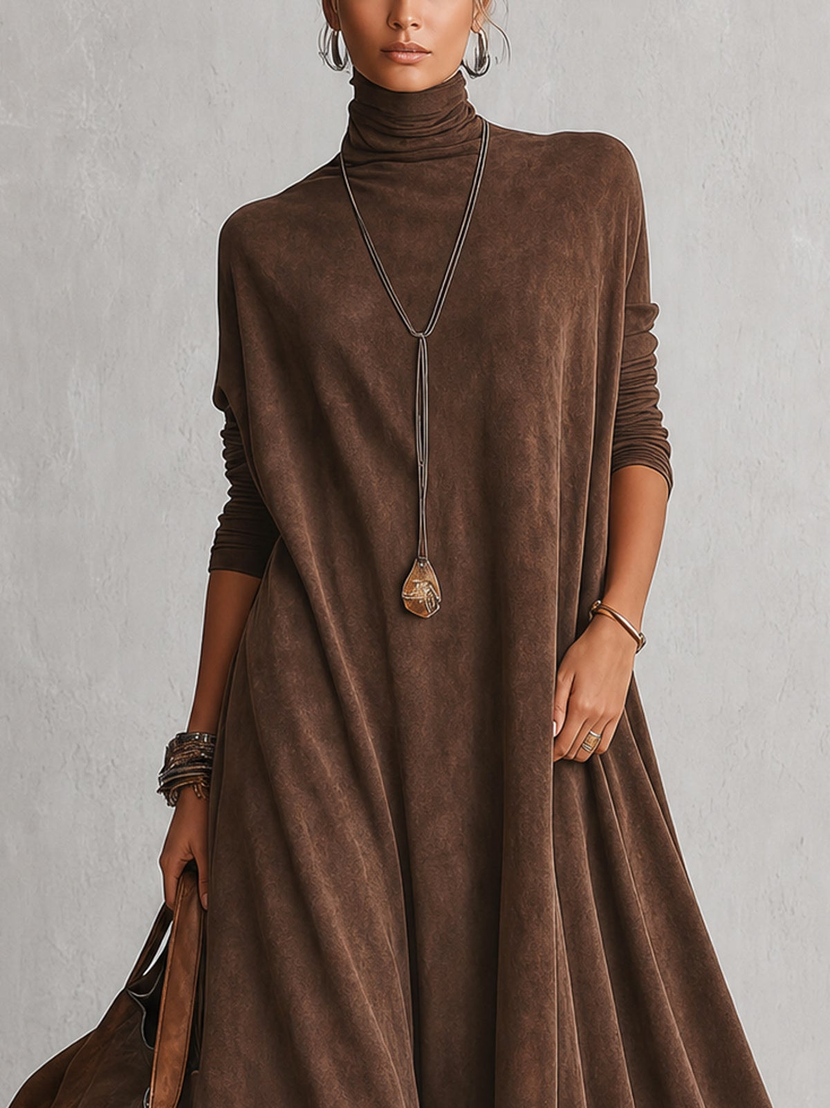 Leonora | Abito Maxi con Orlo in Pizzo e Maniche Arricciate