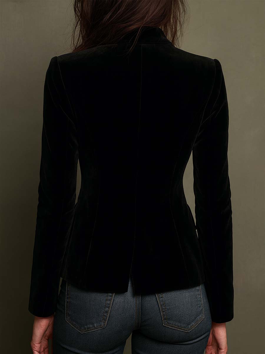 Apollonia | Blazer Nero Ricamato Floreale