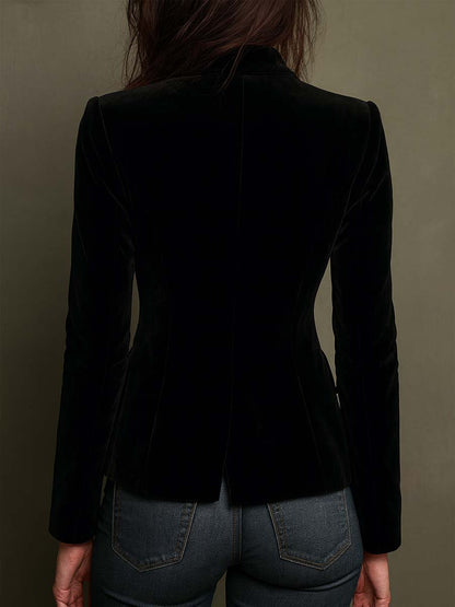 Apollonia | Blazer Nero Ricamato Floreale