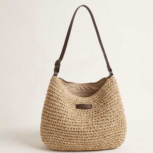 Cinzia | Elegante borsa intrecciata - Sabbia