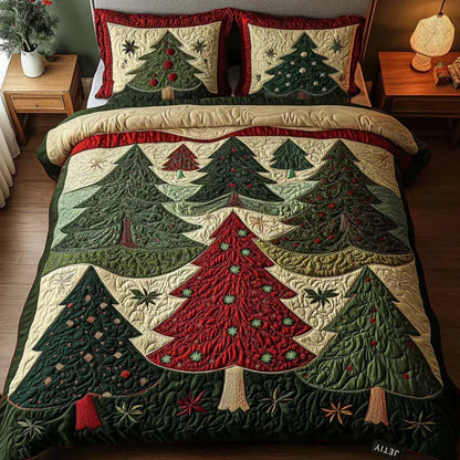 Foresta di Natale | Set Copriletto Trapuntato 3 Pezzi