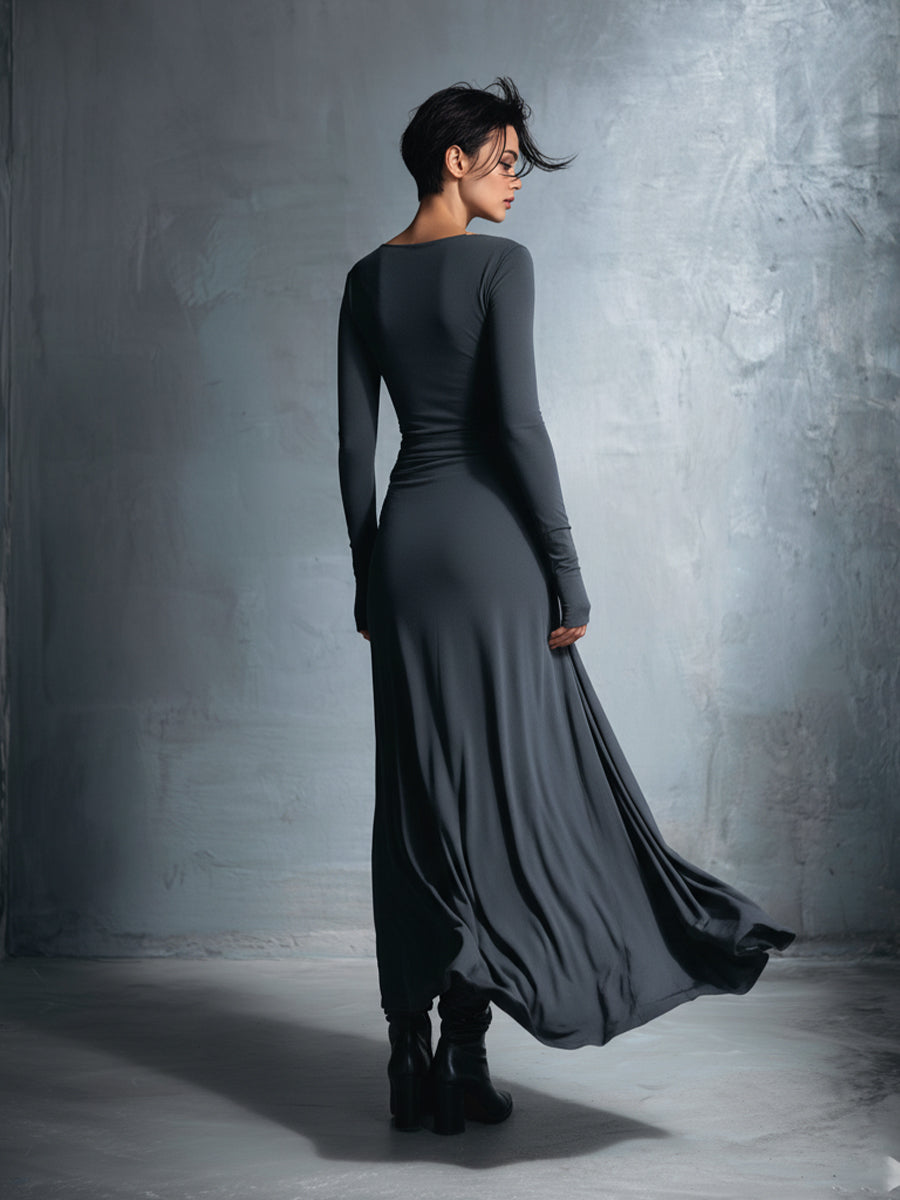 Naomi | Abito Maxi a Portafoglio con Fiocco Laterale