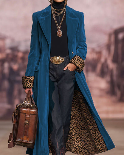 Maddalena | Cappotto Lungo Sartoriale con Fodera Leopardata