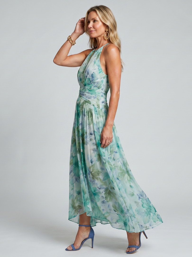 Valentina | Abito Floreale Acqua