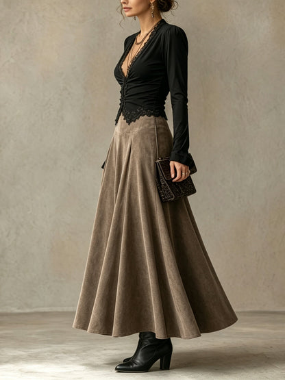 Albina | Completo con Top in Pizzo e Gonna Maxi