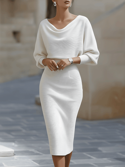 Liliana | Abito Midi con Maniche a Pipistrello