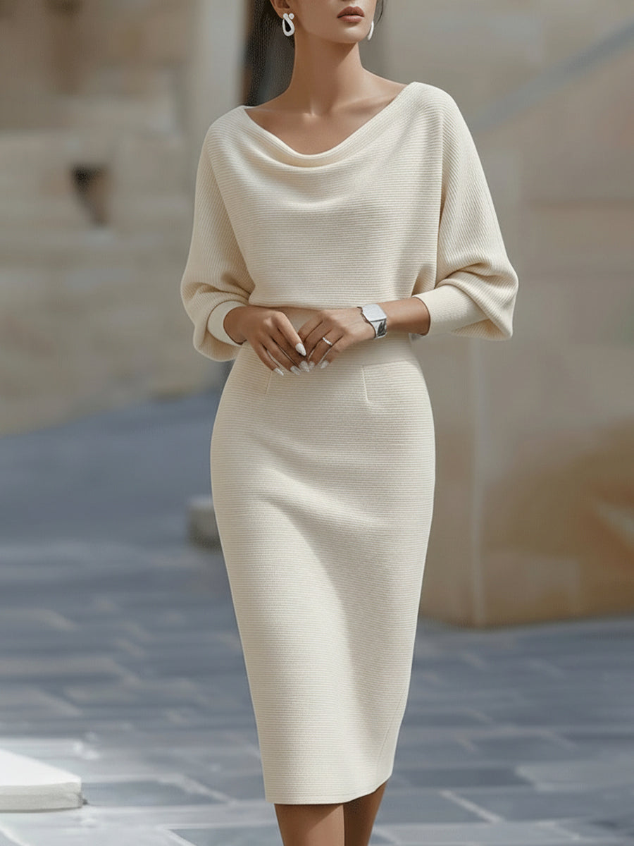 Liliana | Abito Midi con Maniche a Pipistrello