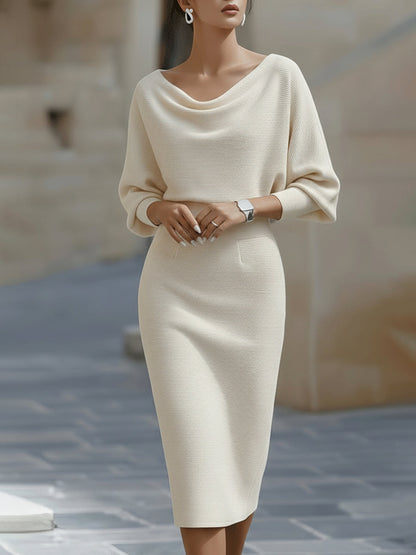 Liliana | Abito Midi con Maniche a Pipistrello