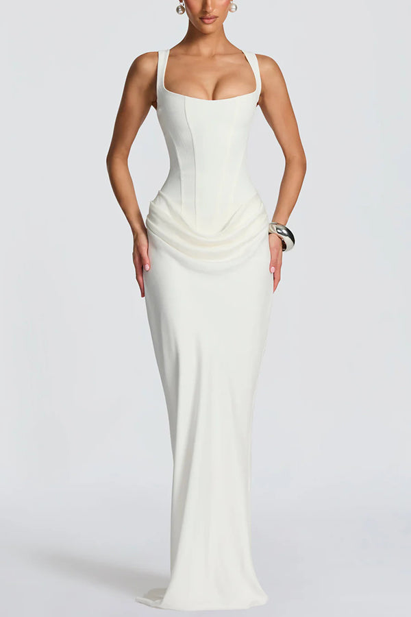 Eleonora | Abito Maxi con Scollo Squadrato