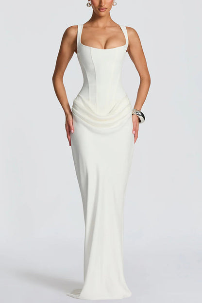Eleonora | Abito Maxi con Scollo Squadrato