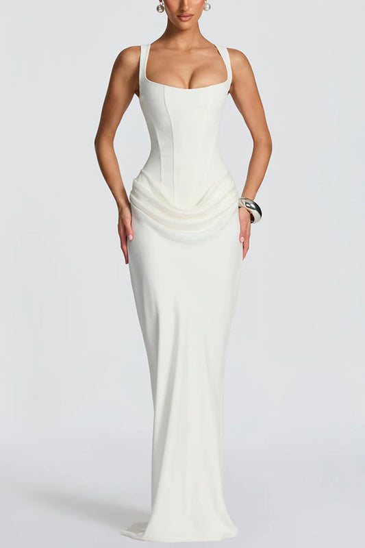 Eleonora | Abito Maxi con Scollo Squadrato