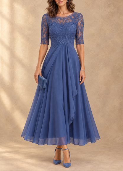 Abella | Abito in Pizzo con Gonna Fluida