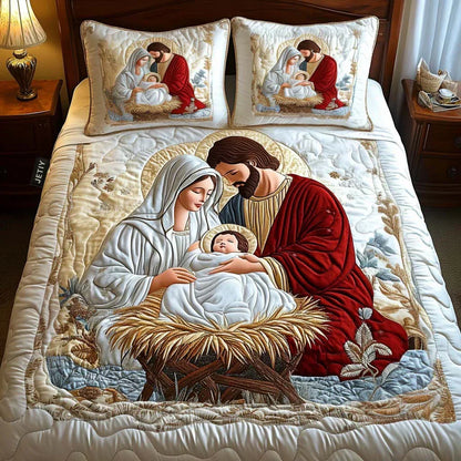 Notte Santa | Set Copriletto Trapuntato 3 Pezzi