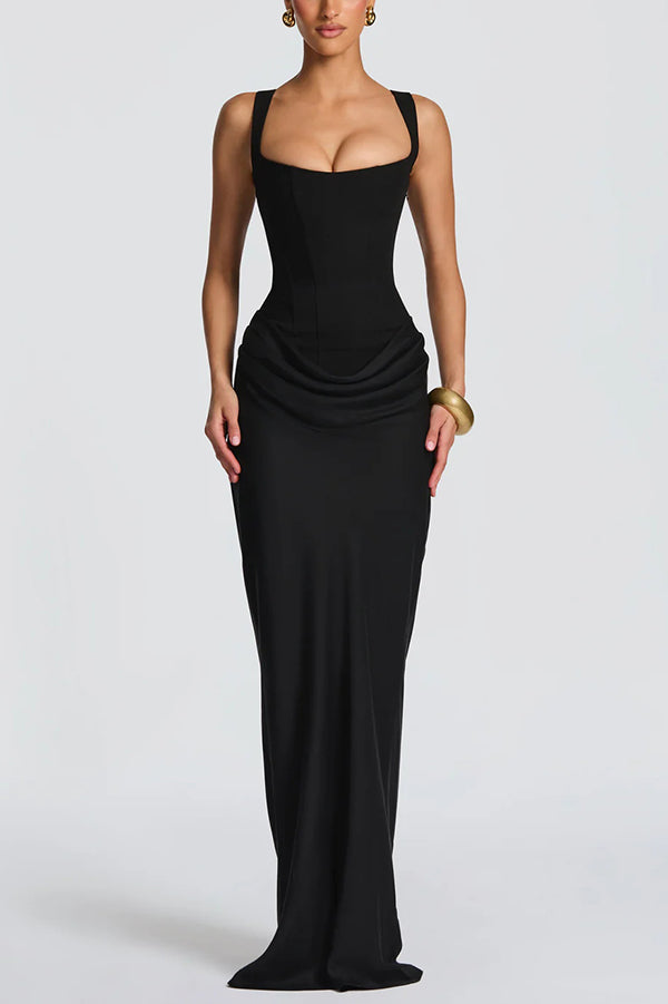 Eleonora | Abito Maxi con Scollo Squadrato