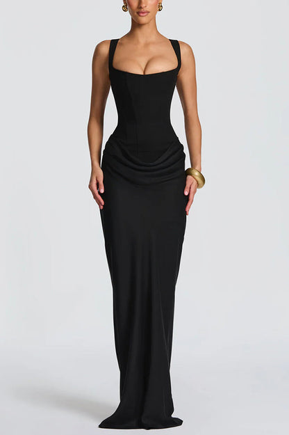 Eleonora | Abito Maxi con Scollo Squadrato