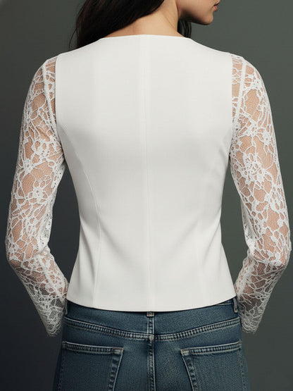 Noémie | Top-Blazer con Maniche Semitrasparenti