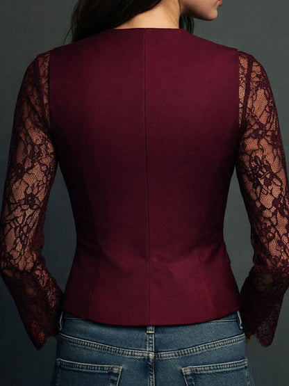 Noémie | Top-Blazer con Maniche Semitrasparenti
