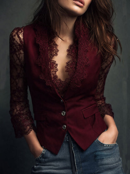 Vittorina | Blazer Elegante con Maniche Semi-Trasparenti