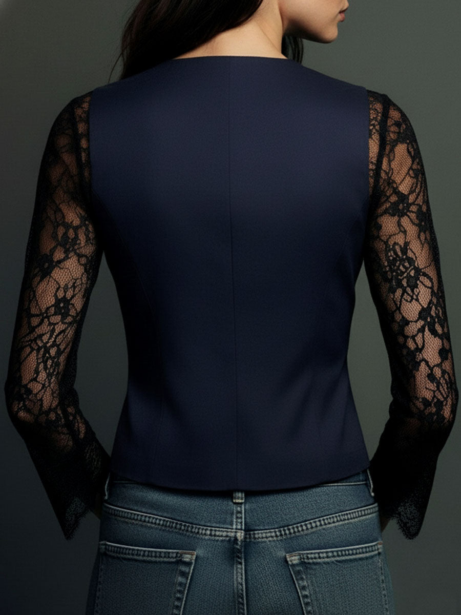 Noémie | Top-Blazer con Maniche Semitrasparenti