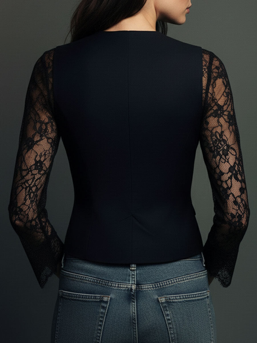 Vittorina | Blazer Elegante con Maniche Semi-Trasparenti