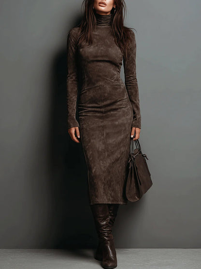 Lorenza | Abito Midi con Collo Alto