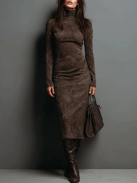 Lorenza | Abito Midi con Collo Alto