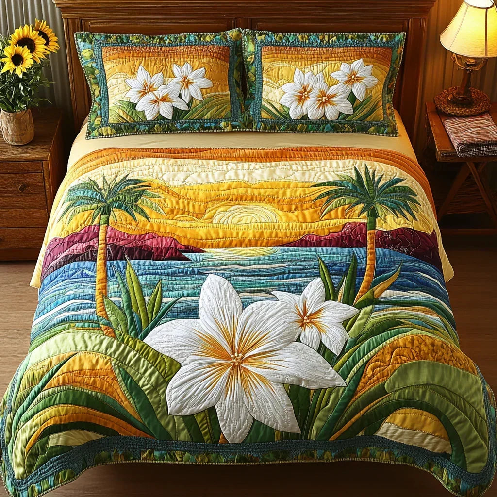 Spirito Aloha | Set Copriletto Trapuntato 3 Pezzi
