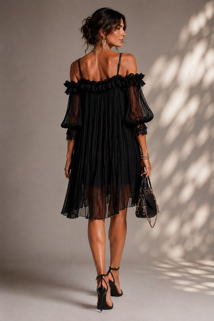 Lorena | Minivestito Nero con Spalle Scoperte