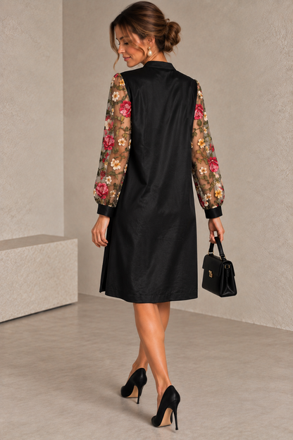 Milena | Abito Elegante con Maniche Floreali