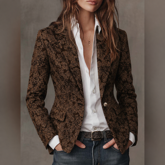 Odilia | Blazer Aderente con Motivo a Texture