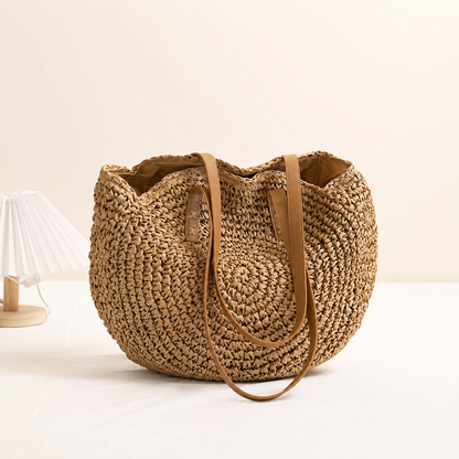 Linda | Borsa Rotonda Intrecciata - Color Nocciola