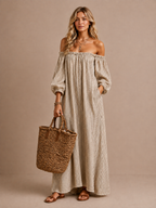 Carmen | Abito lungo con scollo che lascia le spalle scoperte