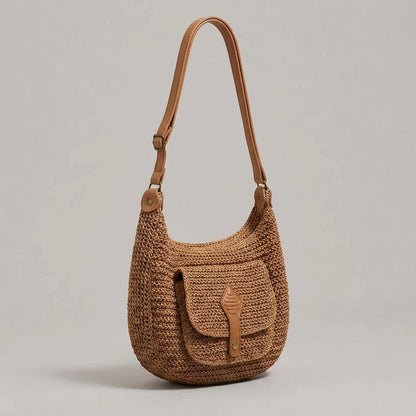 Chiara | Borsa a Spalla Intrecciata Marrone per Tutti i Giorni