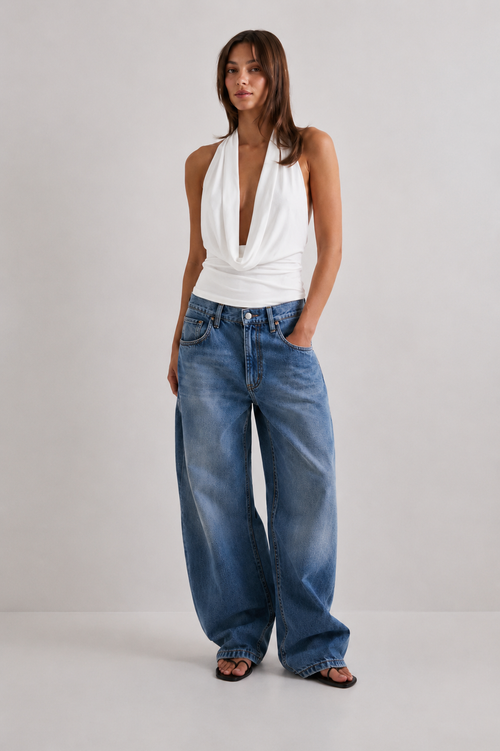 Amelia | Top Bardot drappeggiato