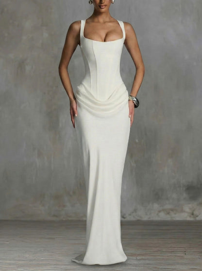 Eleonora | Abito Maxi con Scollo Squadrato