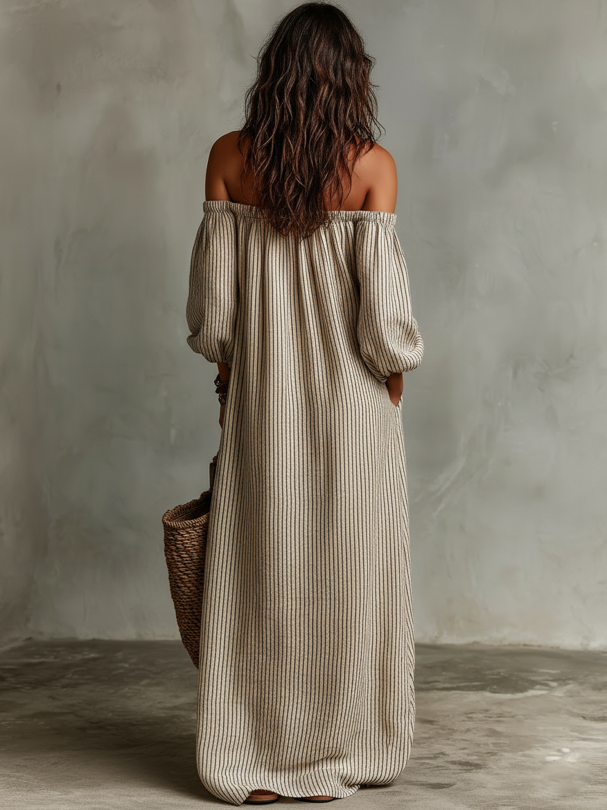 Carmen | Abito lungo con scollo che lascia le spalle scoperte