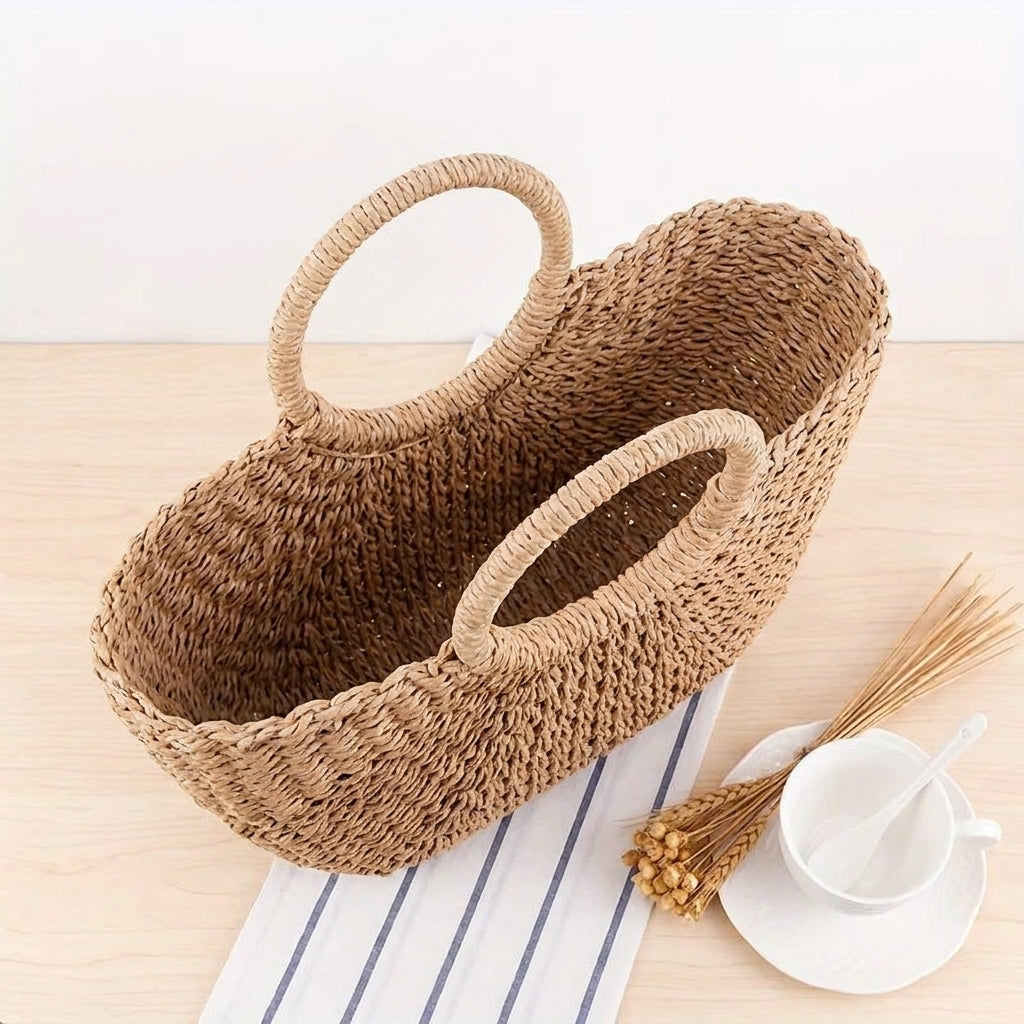 Serenella | Borsa a Mezzaluna Intrecciata Color Cognac
