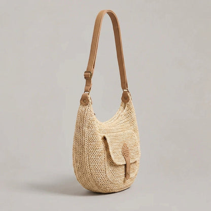 Valentina | Borsa a spalla intrecciata color beige per tutti i giorni
