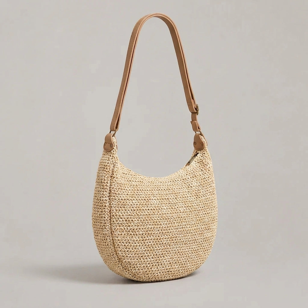 Valentina | Borsa a spalla intrecciata color beige per tutti i giorni