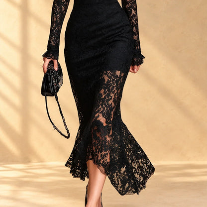 Arabella | Abito in Pizzo con Maniche Lunghe