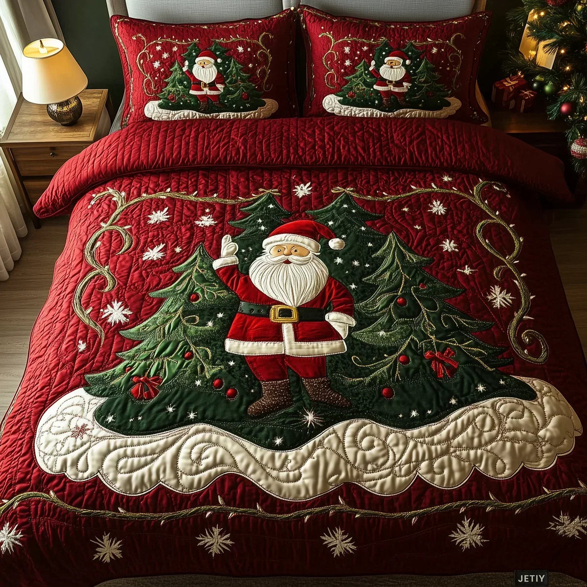 Laboratorio di Babbo Natale | Set Copriletto Trapuntato 3 Pezzi